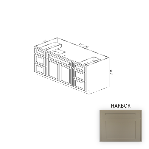 VSB48D Wood Harbor Vanity Cabinet Harbor 1