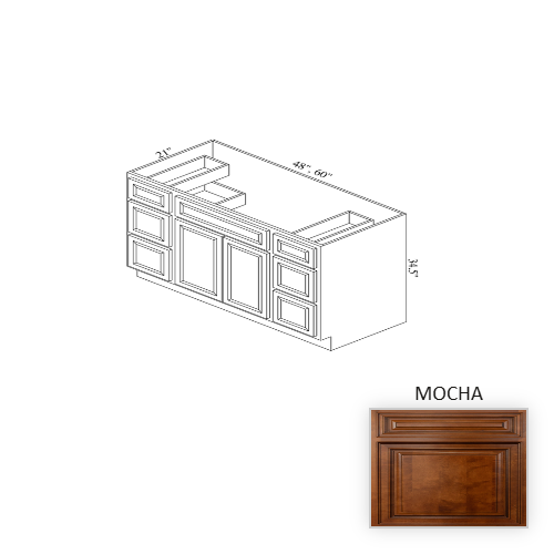 VSB48D Wood Mocha Vanity Cabinet Mocha 1