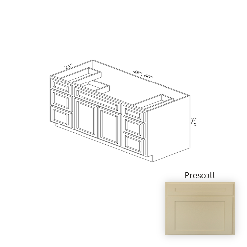 VSB48D Wood Prescott Vanity Drawer Base Prescott 1