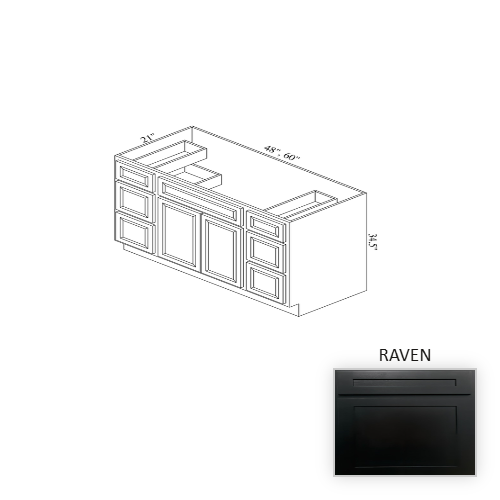 VSB48D Wood Raven Vanity Cabinet Raven 1