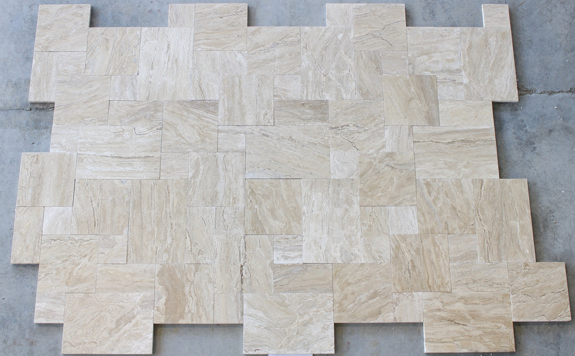 Valerenga Unfilled & Brushed Travertine Versailles Pattern 3