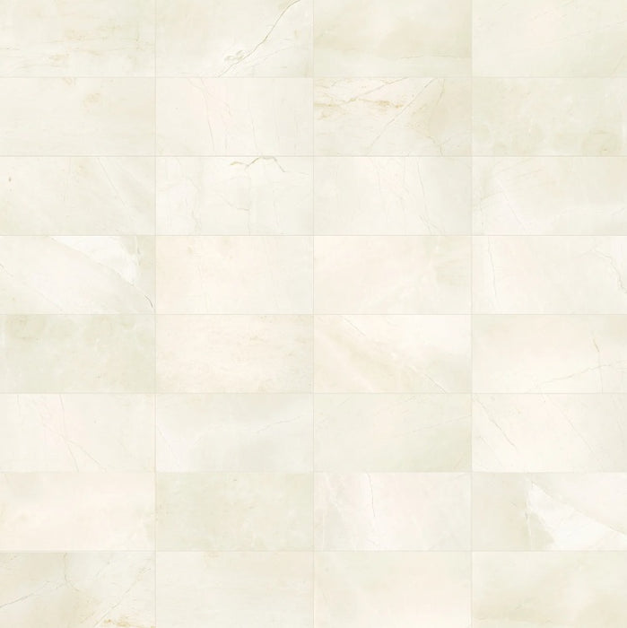 White Pearl Marble Tile - 12" x 24"  x  0.50" Honed