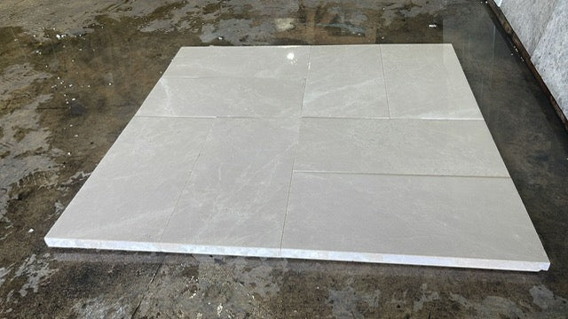 Sandblasted Ivory Beige Marble Paver - 12" x 24" Sandblasted