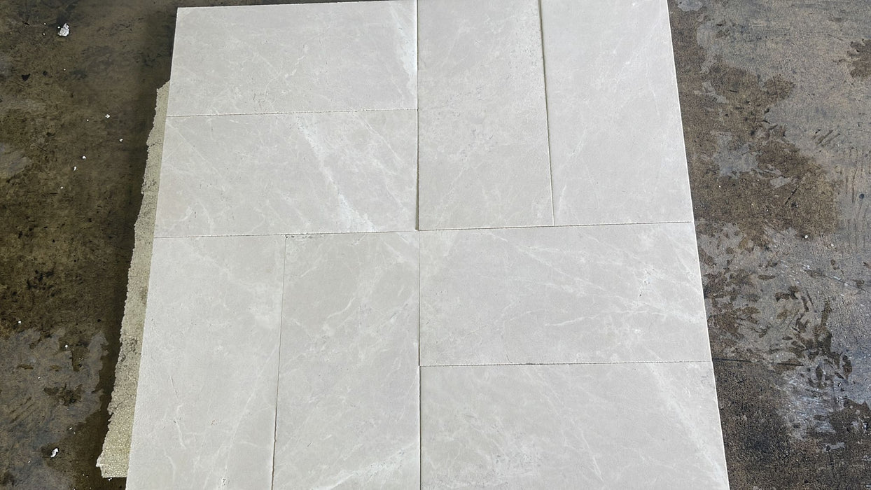 Sandblasted Ivory Beige Marble Paver - 12" x 24" Sandblasted