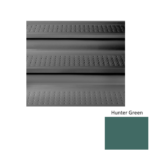 Hunter Green Raised Circles Rubber Stair Tread with Riser 1