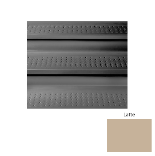 Latte Raised Circles Rubber Stair Tread with Riser 1