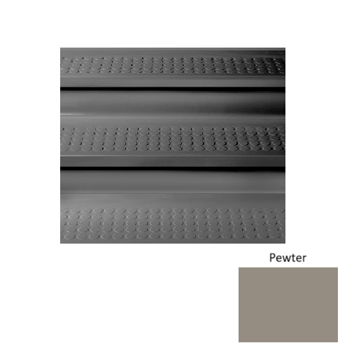 Pewter Raised Circles Rubber Stair Tread with Riser 1