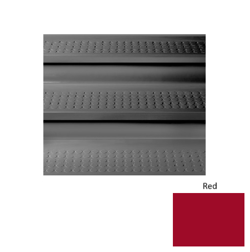 Red Raised Circles Rubber Stair Tread with Riser 1