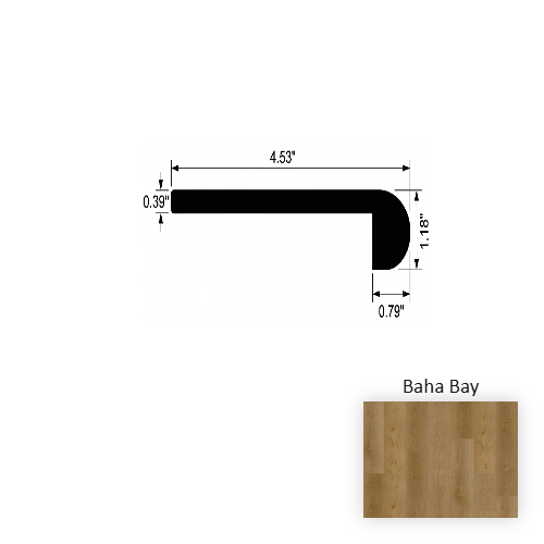 VersaCore PureEdge Baha Bay Luxury Vinyl Moulding / Trim - 4.5" x 94.5" Flush Round Stair Nose