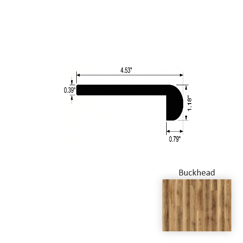 VersaCore PureEdge Buckhead Luxury Vinyl Moulding / Trim - 4.5" x 94.5" Flush Round Stair Nose