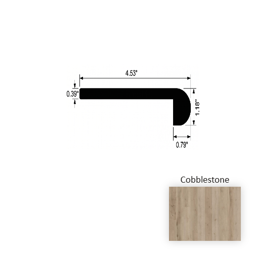 VersaCore PureEdge Cobblestone Luxury Vinyl Moulding / Trim - 4.5" x 94.5" Flush Round Stair Nose