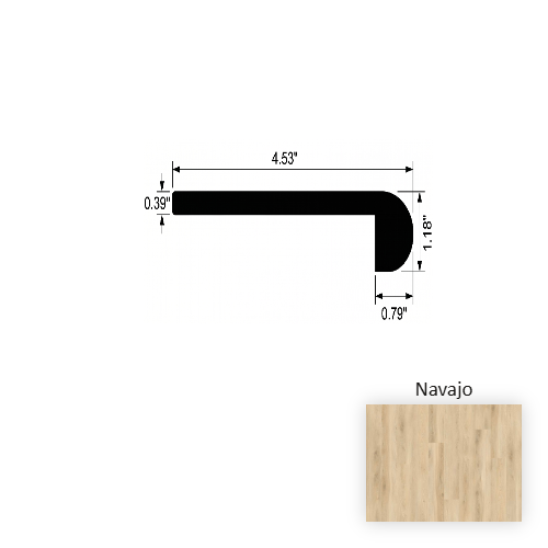 VersaCore PureEdge Navajo Luxury Vinyl Moulding / Trim - 4.5" x 94.5" Flush Round Stair Nose