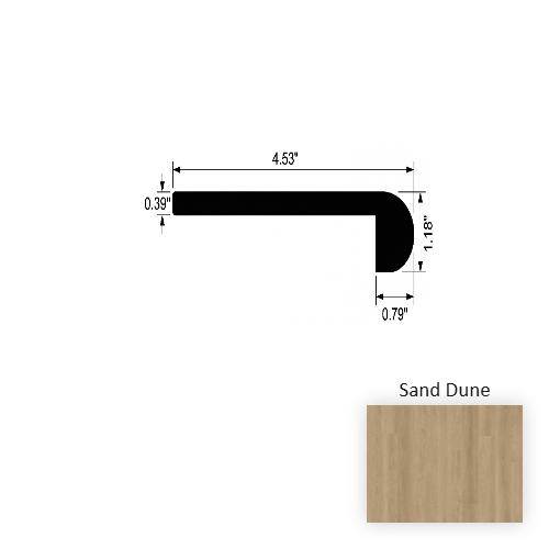 VersaCore PureEdge Sand Dune Luxury Vinyl Moulding / Trim - 4.5" x 94.5" Flush Round Stair Nose