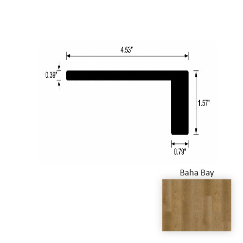 VersaCore PureEdge Baha Bay Luxury Vinyl Moulding / Trim - 4.5" x 94.5" Flush Square Stair Nose
