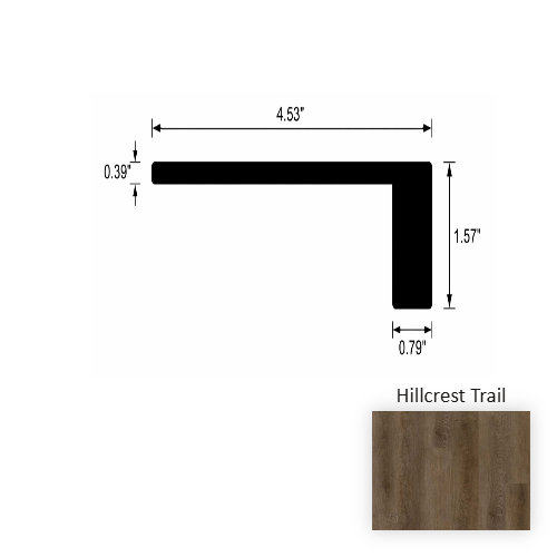 VersaCore PureEdge Hillcrest Trail Luxury Vinyl Moulding / Trim - 4.5" x 94.5" Flush Square Stair Nose