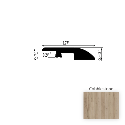 VersaCore PureEdge Cobblestone Luxury Vinyl Moulding / Trim - 1.7" x 94.5" Flat Reducer