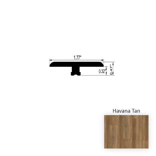 VersaCore PureEdge Havana Tan Luxury Vinyl Moulding / Trim - 1.7" x 94.5" Flat T Molding
