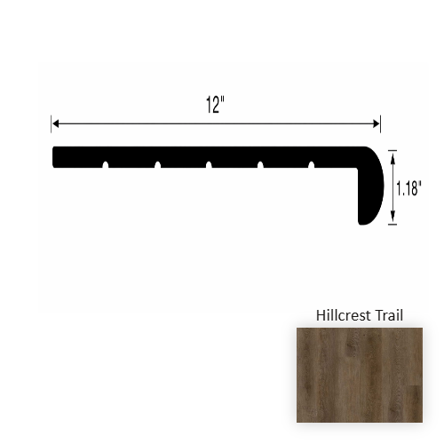 VersaCore PureEdge Hillcrest Trail Luxury Vinyl Moulding / Trim - 12" x 48" Round Stair Tread