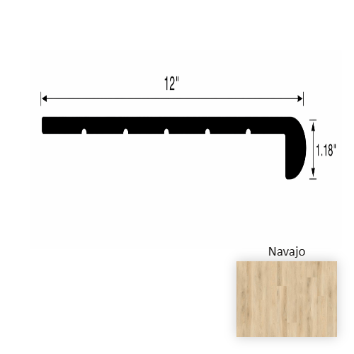 VersaCore PureEdge Navajo Luxury Vinyl Moulding / Trim - 12" x 48" Round Stair Tread
