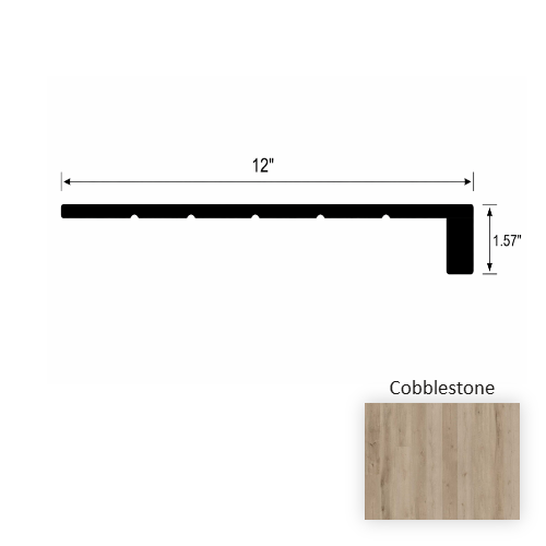 VersaCore PureEdge Cobblestone Luxury Vinyl Moulding / Trim - 12" x 48" Square Stair Tread