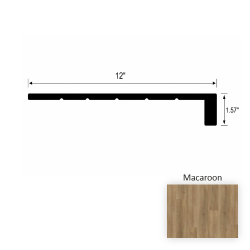 VersaCore PureEdge Macaroon Luxury Vinyl Moulding / Trim - 12" x 48" Square Stair Tread