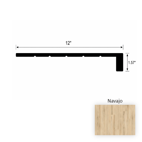 VersaCore PureEdge Navajo Luxury Vinyl Moulding / Trim - 12" x 48" Square Stair Tread
