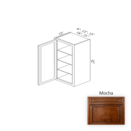 W0942 Wood Mocha Wall Cabinet Mocha 1