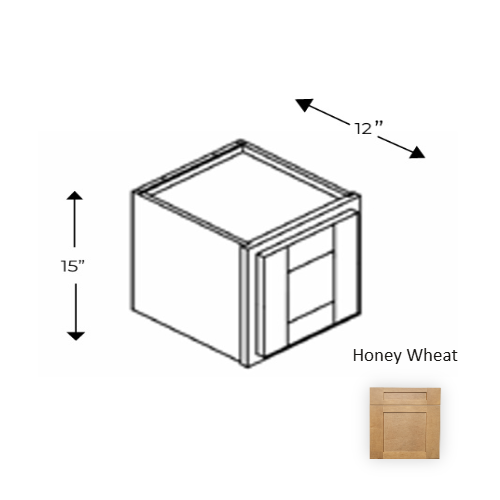 Framed Shaker Deluxe Wood Honey Wheat Wall Cabinet Natural clear coat 1