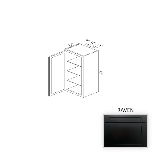 W1842 Wood Raven Wall Cabinet Raven 1