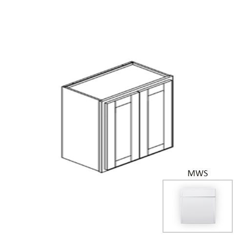 Framed Shaker Premium Wood Micro White Shaker Wall Cabinet Natural clear coat 1