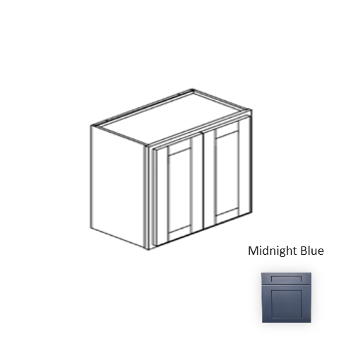 Framed Shaker Signature Wood Midnight Blue Wall Cabinet Natural clear coat 1