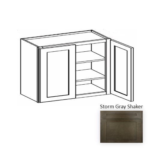 W2430 Wood Storm Gray Shaker Wall Cabinet Storm Gray Shaker 1