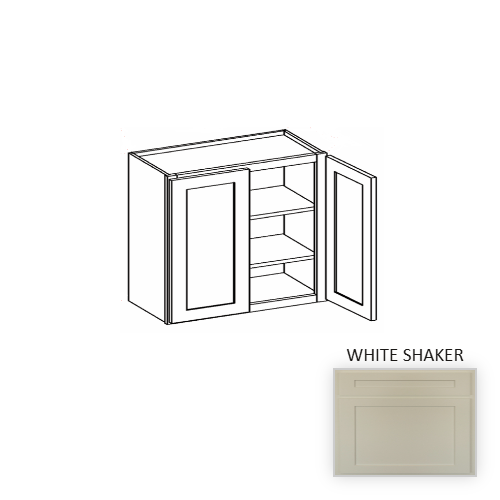 W2430 Wood White Shaker Wall Cabinet White Shaker 1