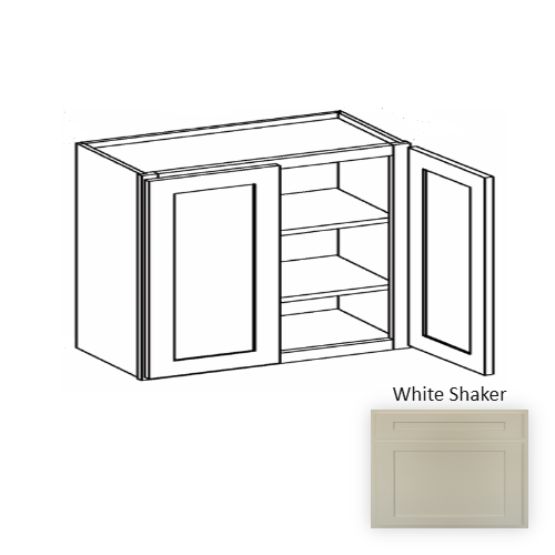 W2430 Wood White Shaker Wall Cabinet White Shaker 1