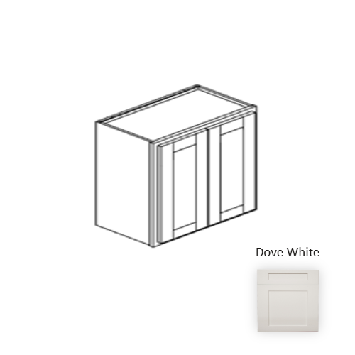 Framed Shaker Classic Wood Dove White Wall Cabinet Natural clear coat 1