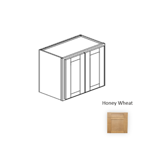 Framed Shaker Deluxe Wood Honey Wheat Wall Cabinet Natural clear coat 1