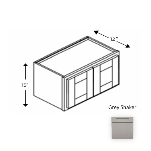 Framed Shaker Premium Wood Grey Shaker Wall Cabinet Natural clear coat 1