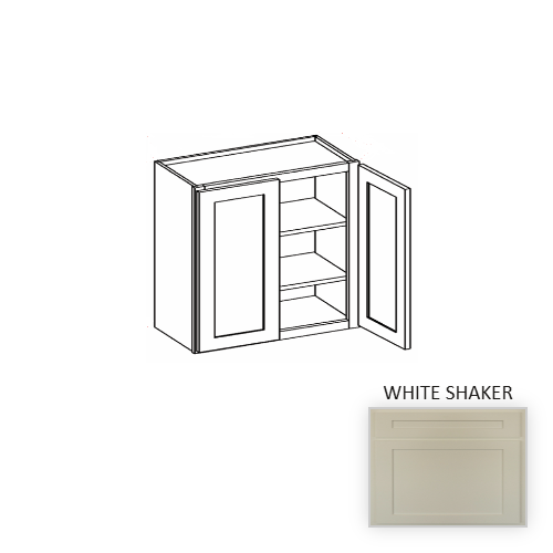 W2730 Wood White Shaker Wall Cabinet White Shaker 1