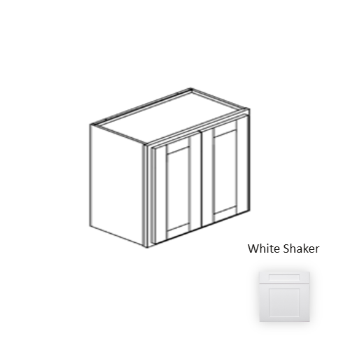 Framed Shaker Premium Wood White Shaker Wall Cabinet Natural clear coat 1