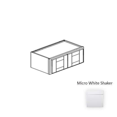 Framed Shaker Premium Wood Micro White Shaker Wall Cabinet Natural clear coat 1