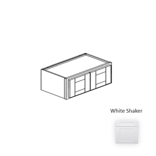 Framed Shaker Premium Wood White Shaker Wall Cabinet Natural clear coat 1