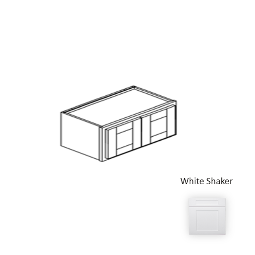 Framed Shaker Premium Wood White Shaker Wall Cabinet Natural clear coat 1