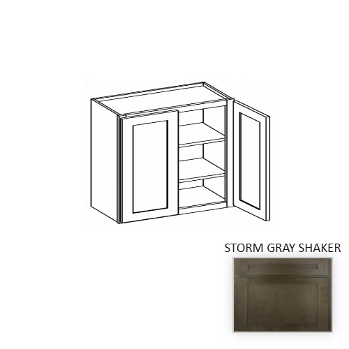 W3030 Wood Storm Gray Shaker Wall Cabinet Storm Gray Shaker 1