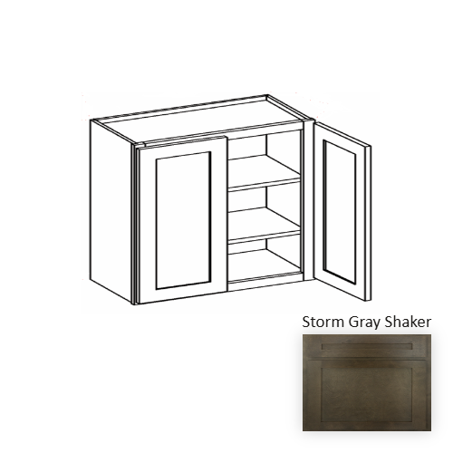 W3030 Wood Storm Gray Shaker Wall Cabinet Storm Gray Shaker 1