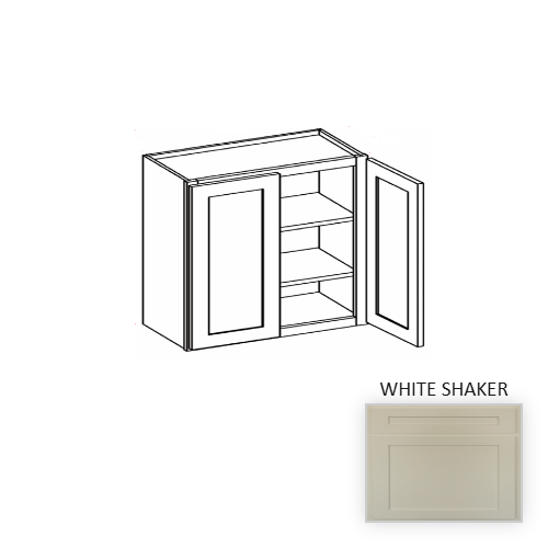 W3030 Wood White Shaker Wall Cabinet White Shaker 1