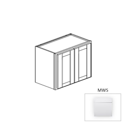 Framed Shaker Premium Wood Micro White Shaker Wall Cabinet Natural clear coat 1