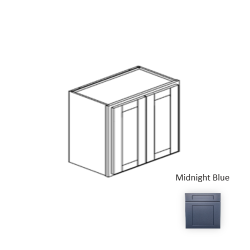 Framed Shaker Signature Wood Midnight Blue Wall Cabinet Natural clear coat 1