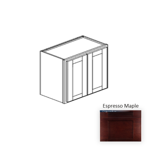 Framed Shaker Classic Wood Espresso Maple Wall Cabinet Natural clear coat 1
