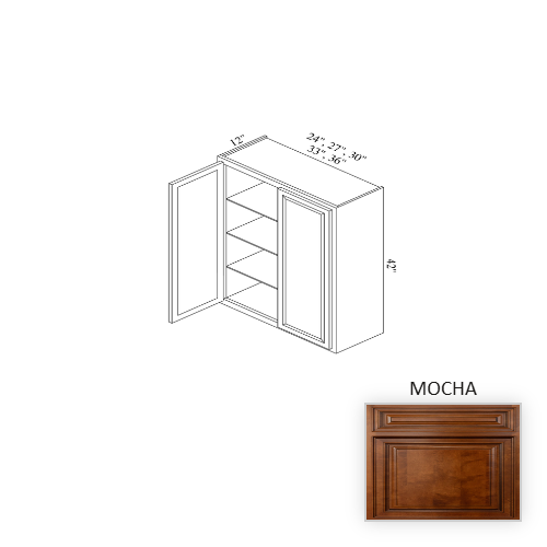 W3042 Wood Mocha Wall Cabinet Mocha 1