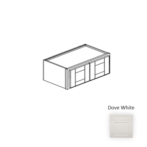 Framed Shaker Classic Wood Dove White Wall Cabinet Natural clear coat 1